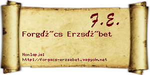 Forgács Erzsébet névjegykártya