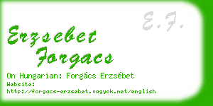 erzsebet forgacs business card