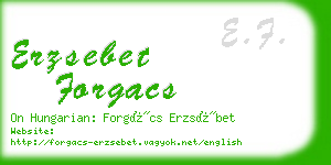 erzsebet forgacs business card